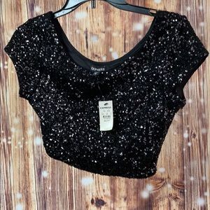 Express Black Crop Top Size XS